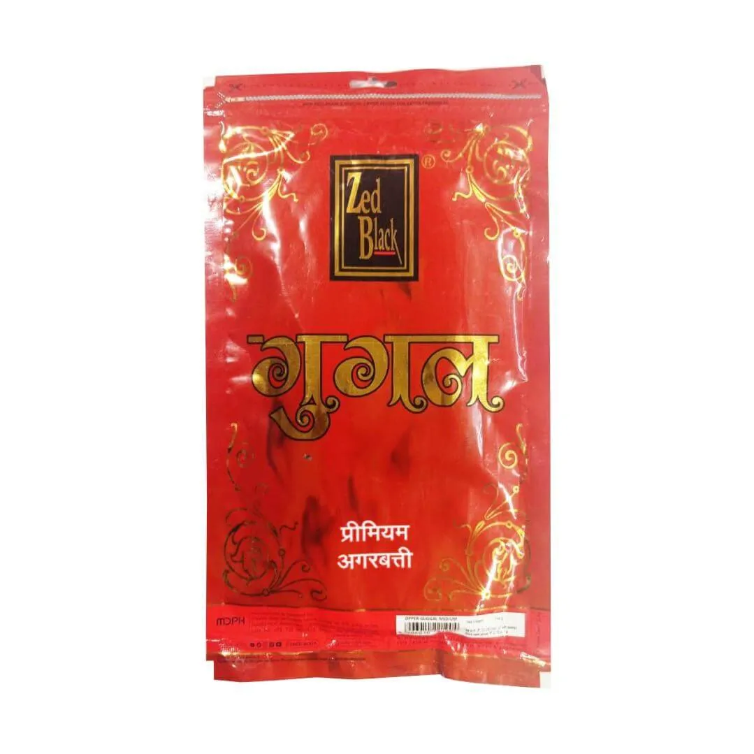 ZED BLACK GUGGLE PREMIUM (गुगल) Incense Stick (Agarbatti) Medium Zipper Pack (100g)