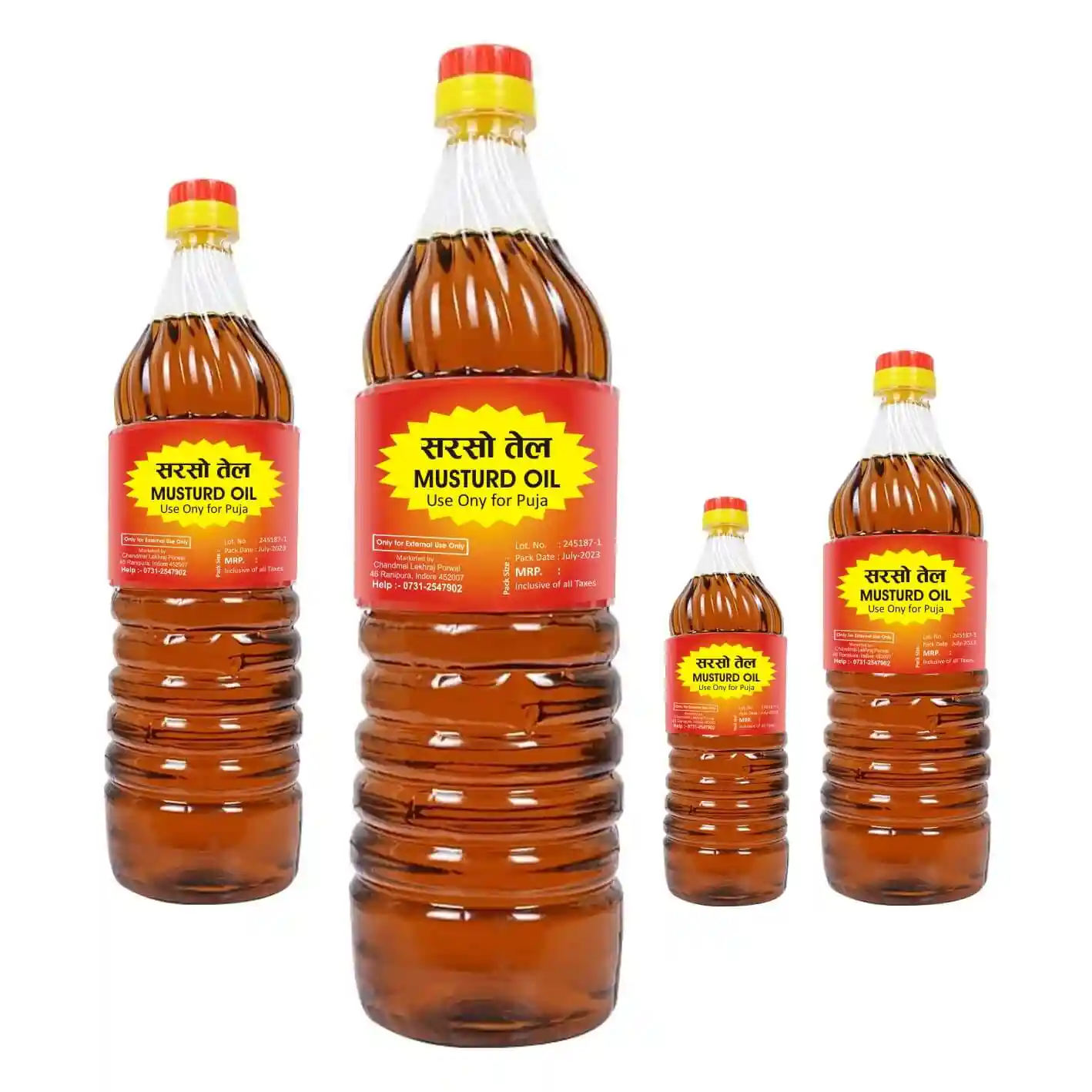 SARSO Oil - Musturd Oil (Puja Oil's) 30ml/50ml/100ml/200/500ml/1-Ltr.