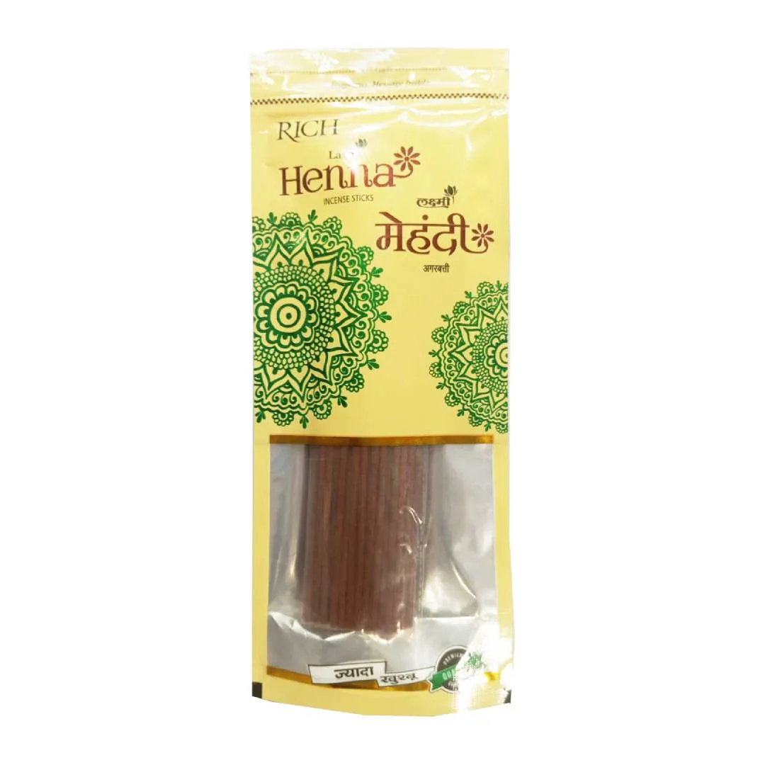 Laxmi Rich HENNA (मेहँदी) Perfume Premium Incense Stick (Agarbatti) (105g)
